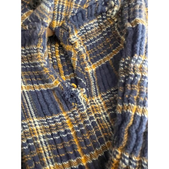 Madewell Plaid‎ Long Sleeve Dress size Small Blue/Yellow AS IS - Picture 7 of 7